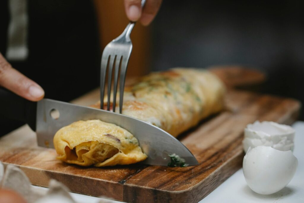 Koolhydraatarme omelet met cottage cheese